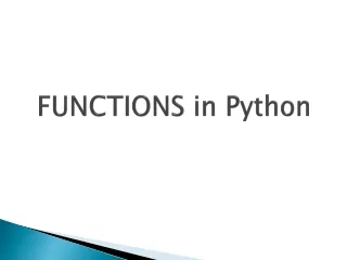 FUNCTIONS in Python