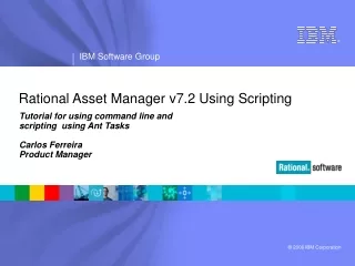 Rational Asset Manager v7.2 Using Scripting