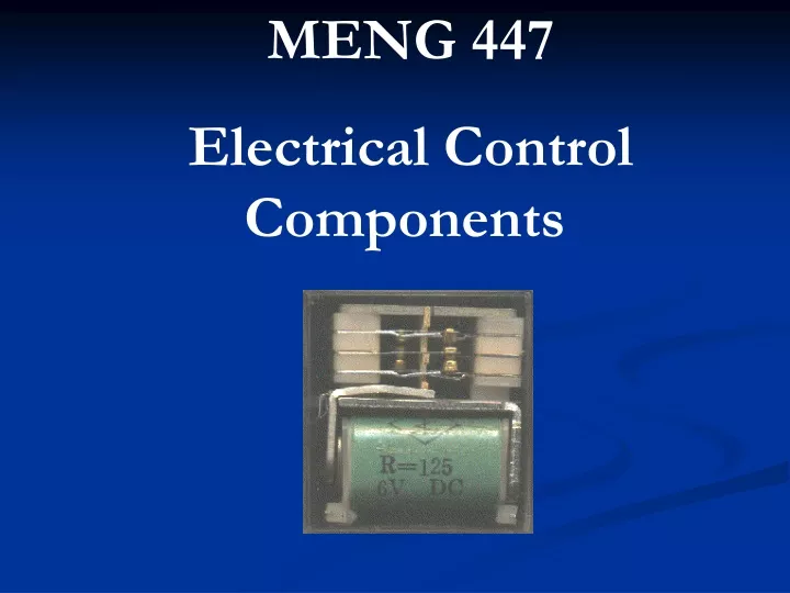 meng 447 electrical control components