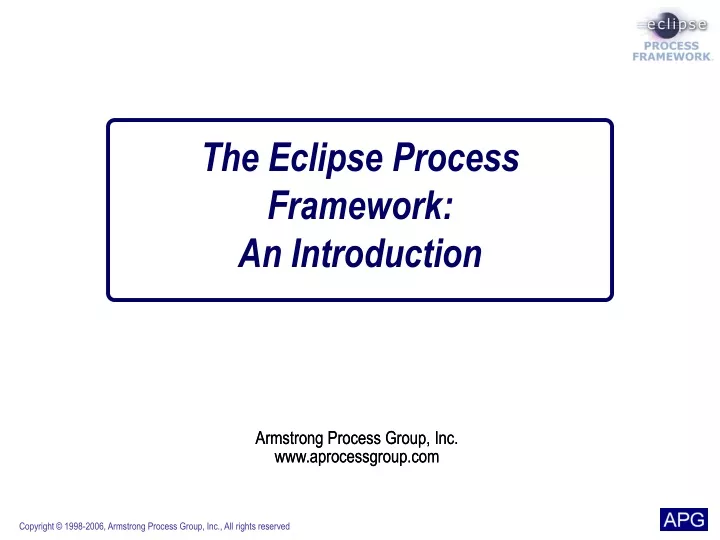 the eclipse process framework an introduction