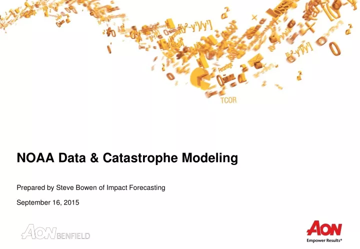 noaa data catastrophe modeling