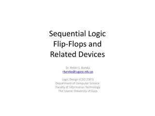 Sequential Logic Flip-Flops and Related Devices