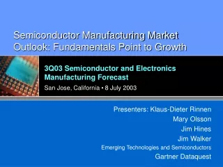Semiconductor Manufacturing Market Outlook: Fundamentals Point to Growth
