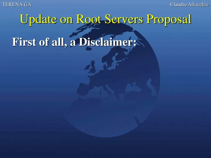 update on root servers proposal