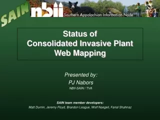 Status of  Consolidated Invasive Plant Web Mapping