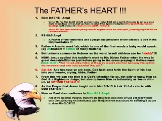 The FATHER’s HEART !!!