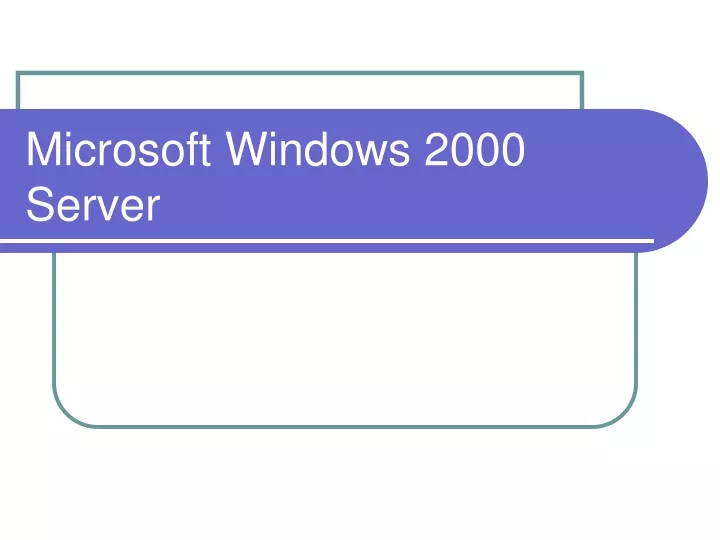 microsoft windows 2000 server