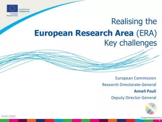 Realising the European Research Area  (ERA) Key challenges