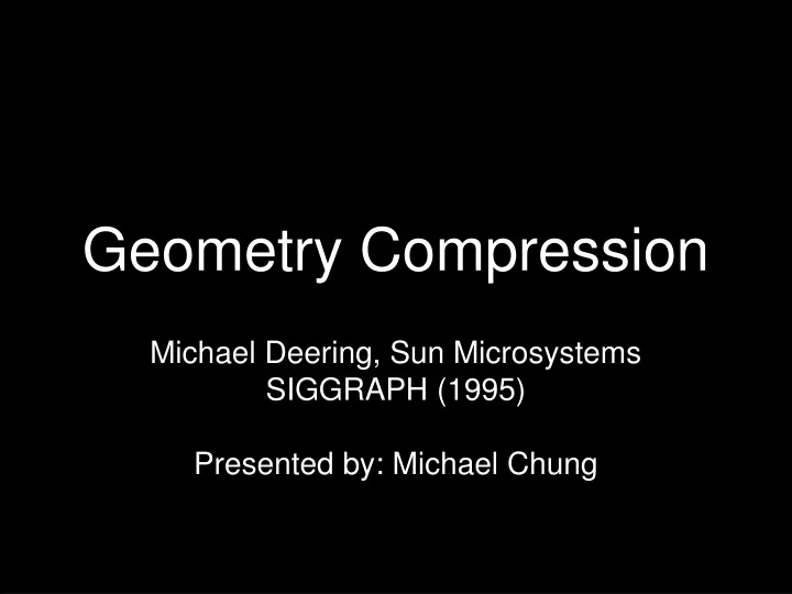 geometry compression