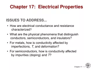 Chapter 17:  Electrical Properties