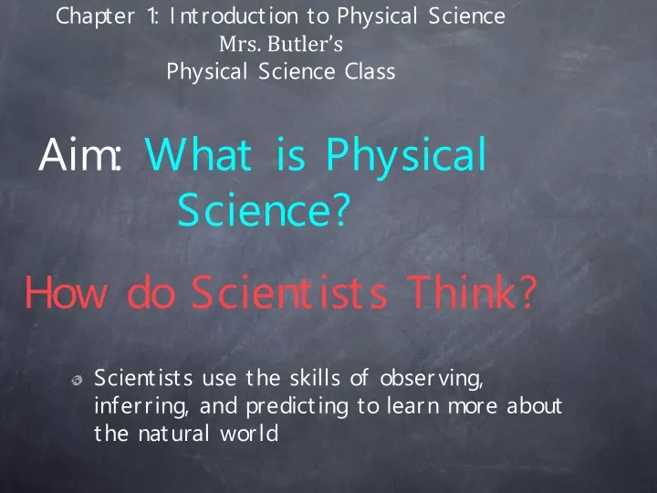 how do scientists think
