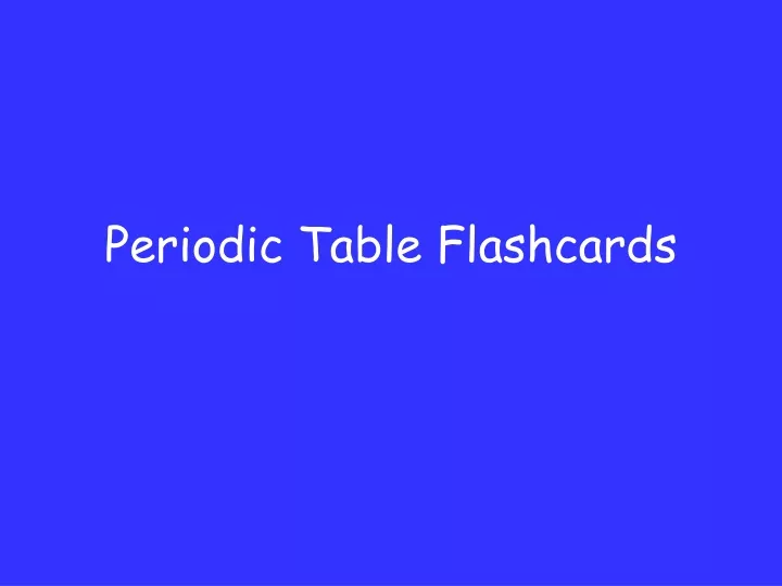 periodic table flashcards