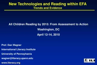 All Children Reading by 2015: From Assessment to Action  Washington, DC April 12-14, 2010