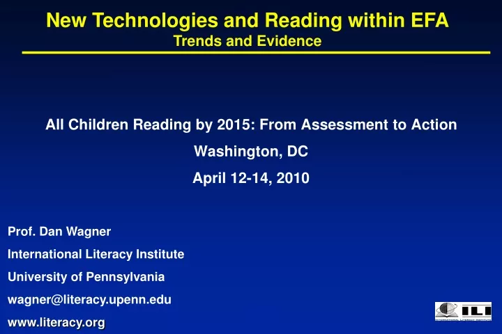 new technologies and reading within efa trends