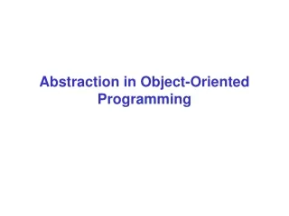 Abstraction in Object-Oriented Programming