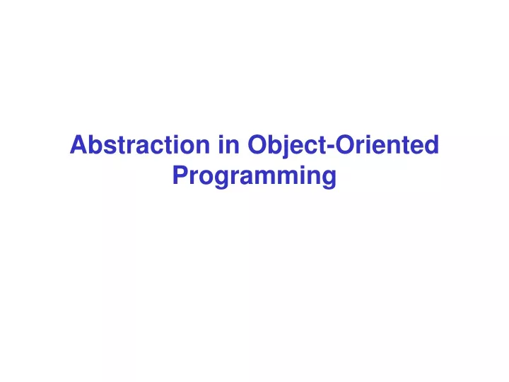 abstraction in object oriented programming