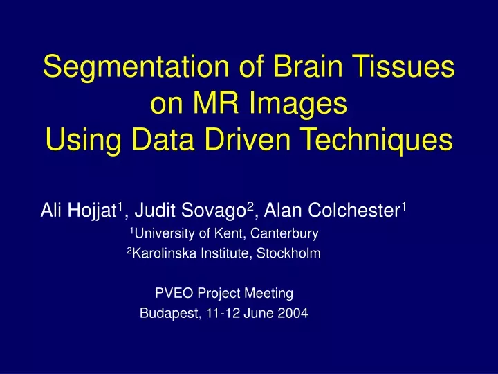 segmentation of brain tissues on mr images using data driven techniques