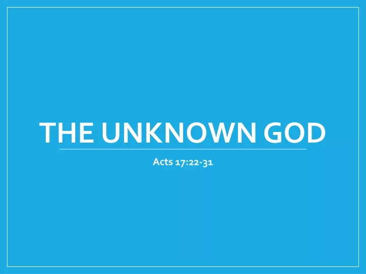 the unknown god