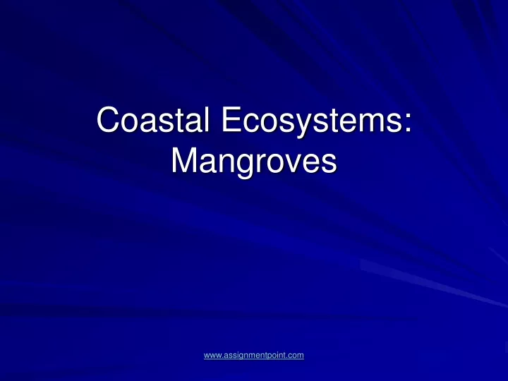 coastal ecosystems mangroves