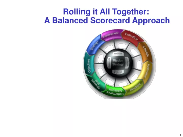 rolling it all together a balanced scorecard