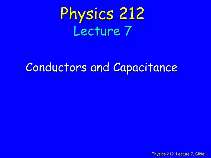 physics 212 lecture 7