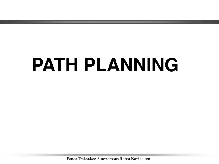 path planning