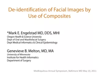 De-identification of Facial Images by Use of Composites