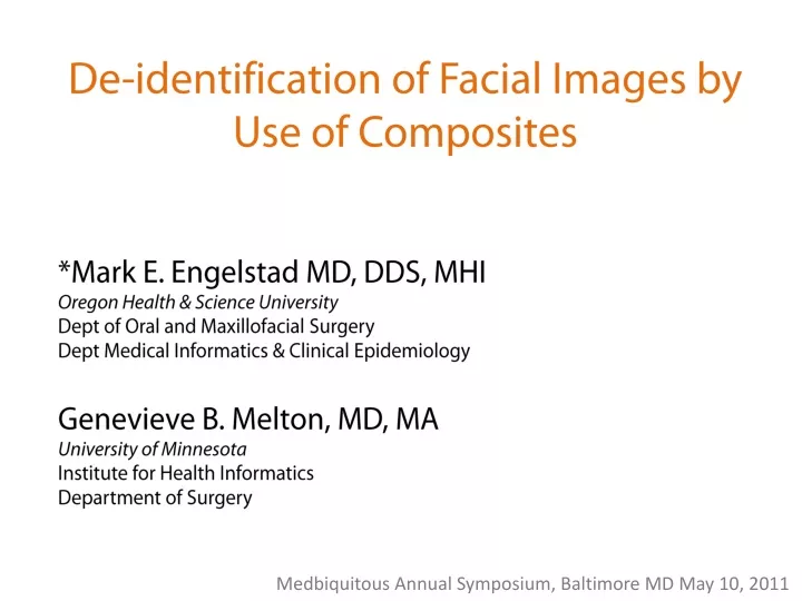 de identification of facial images