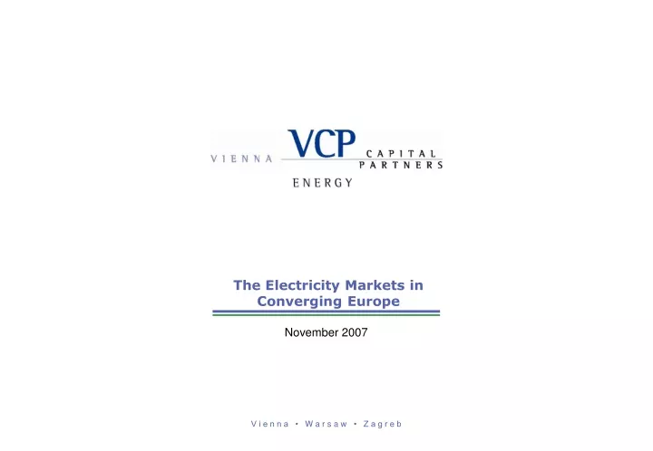 the electricity markets in converging europe