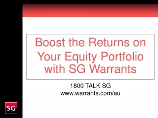Boost the Returns on Your Equity Portfolio with SG Warrants