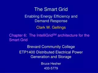 The Smart Grid Enabling Energy Efficiency and Demand Response Clark W. Gellings