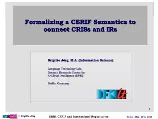 Formalizing  a CERIF  Semantics  to  connect CRISs  and  IRs