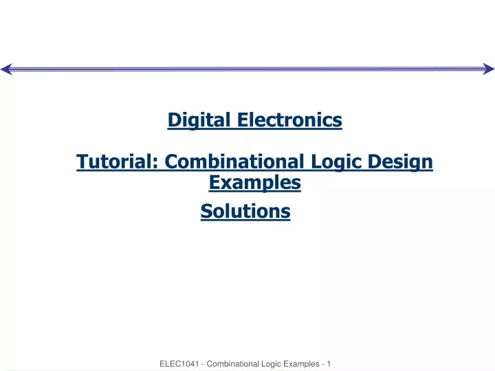 digital electronics tutorial combinational logic