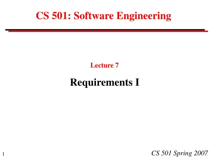 cs 501 software engineering