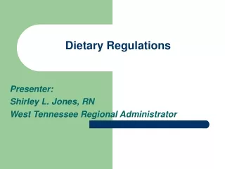 Dietary Regulations