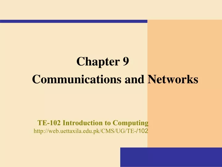 chapter 9 communications and networks