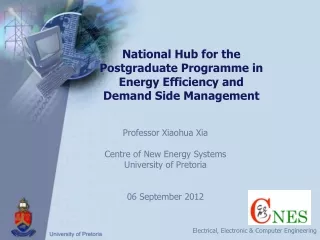 National Hub for the Postgraduate  Programme  in Energy Efficiency and Demand Side Management