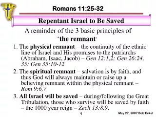 A reminder of the 3 basic principles of  ‘ the remnant ’