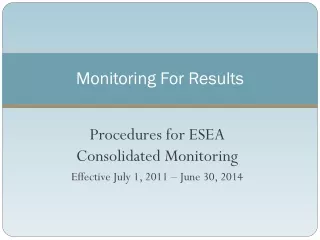Monitoring For Results