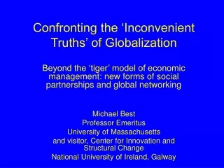 Confronting the ‘Inconvenient Truths’ of Globalization