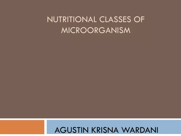 nutritional classes of microorganism