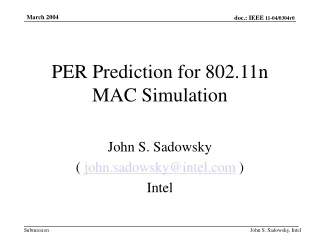 PER Prediction for 802.11n MAC Simulation