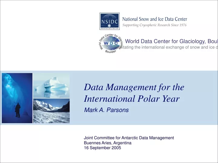 data management for the international polar year