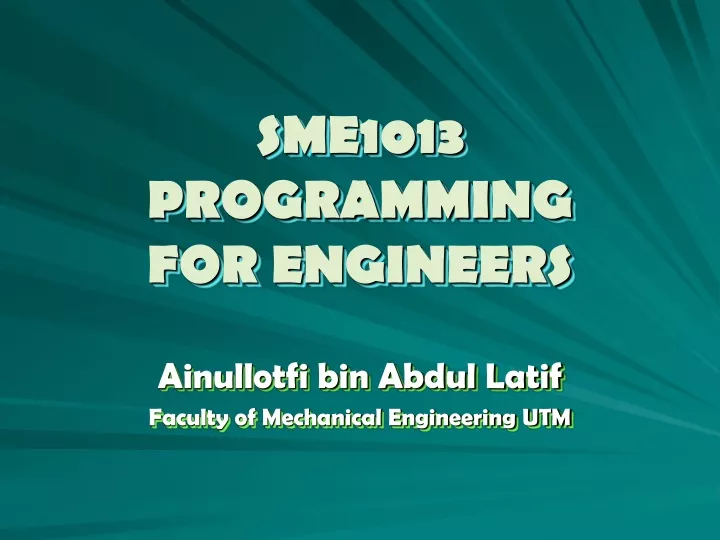 sme1013 programming for engineers