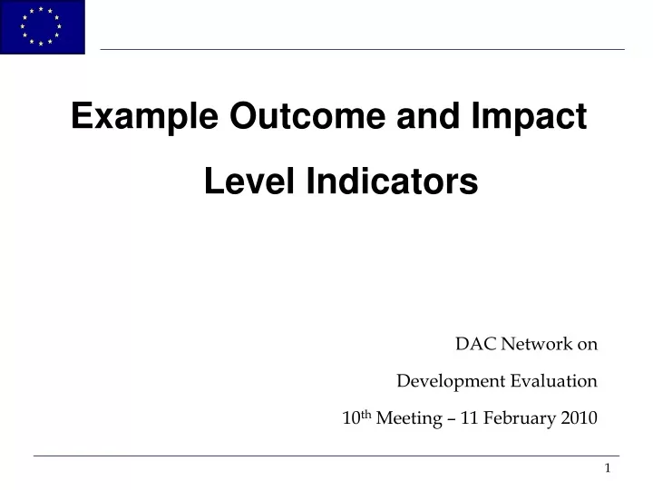 example outcome and impact level indicators