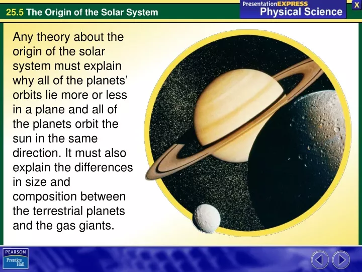any theory about the origin of the solar system