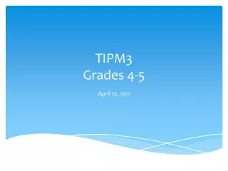TIPM3 Grades 4-5