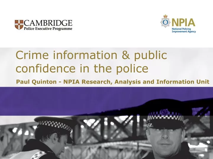 crime information public confidence in the police