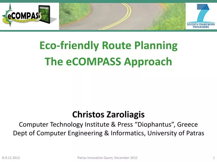 eco friendly route planning the ecompass approach
