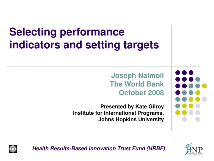 selecting performance indicators and setting targets